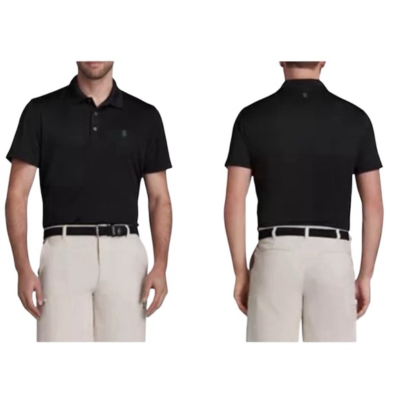 IZOD GOLF GRID POLO SHIRT MEN REGULAR CUT LOGO BLACK COLOR SHORT SLEEVE SIZE XL - Picture 2 of 13